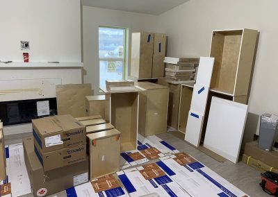 Benv kitchen cupboards before installation